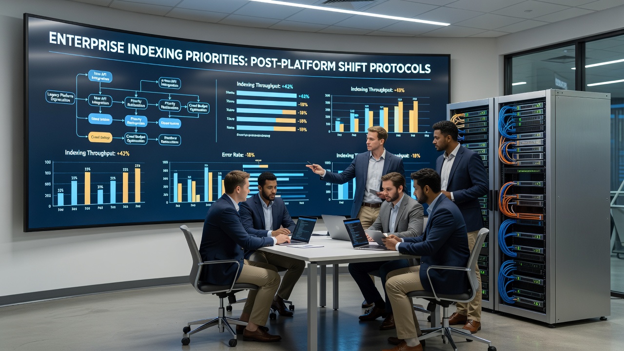 Analytics dashboard showing prioritized URL indexing status post platform shift